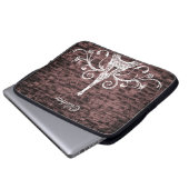 Rosa Eiffelturm Grunge Laptopschutzhülle (Vorne Knopf)