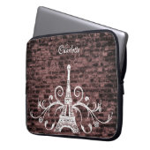 Rosa Eiffelturm Grunge Laptopschutzhülle (Vorderseite Links)