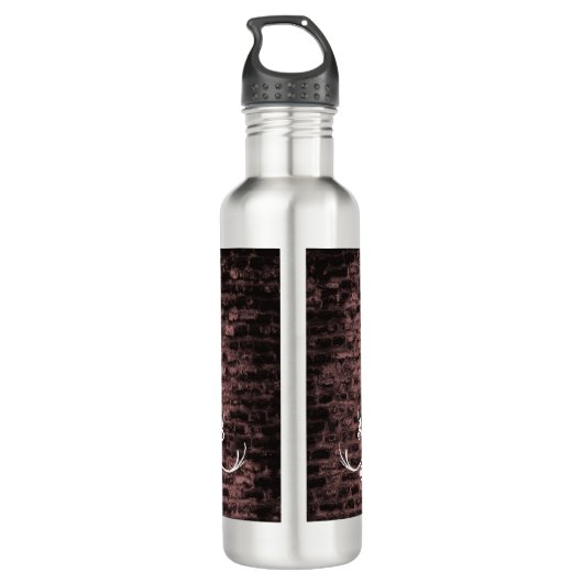 Rosa Eiffelturm Grunge Wasserflasche Edelstahlflasche (Rückseite)