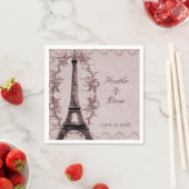 Rosa Eiffelturm Hochzeitspapier Napkins Serviette (Beispiel)