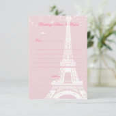Rosa Eiffelturm Hochzeitsratgeber Karten (Stehend Vorderseite)