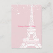 Rosa Eiffelturm Hochzeitsratgeber Karten (Rückseite)