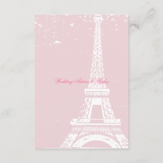 Rosa Eiffelturm Hochzeitsratgeber Karten (Rückseite)