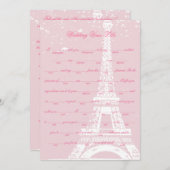 Rosa Eiffelturm Hochzeitsvows Libs Game (Vorne/Hinten)