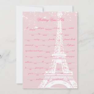 Rosa Eiffelturm Hochzeitsvows Libs Game