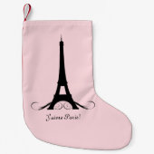 Rosa Eiffelturm J'aime Paris! Kleiner Weihnachtsstrumpf (Vorderseite)
