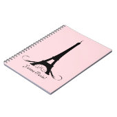 Rosa Eiffelturm J'aime Paris! Notizblock (Linke Seite)