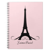 Rosa Eiffelturm J'aime Paris! Notizblock (Vorderseite)