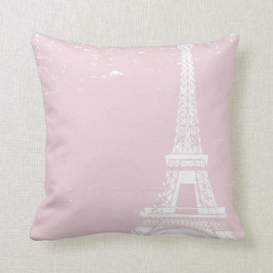 Rosa Eiffelturm-kundenspezifische Baumwollkissen Kissen