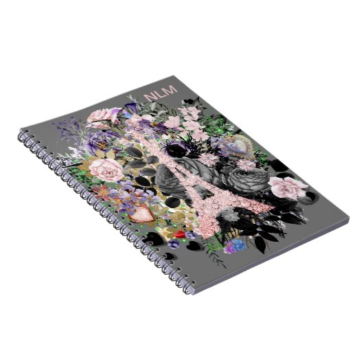 Rosa Eiffelturm Notizblock (Rechte Seite)