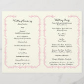 Rosa Eiffelturm Paris gefaltetes Hochzeitsprogramm (Rückseite)