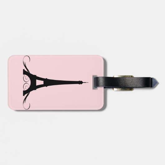 Rosa Eiffelturm Paris Gepäckanhänger (Rückseite horizontal)