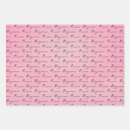 Rosa Eiffelturm Paris Geschenkpapier Set (Vorderseite 3)