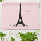 Rosa Eiffelturm Paris Küchentuch (Gefaltet)