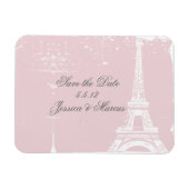 Rosa Eiffelturm Save the Date Hochzeitsmagnete Magnet (Horizontal)