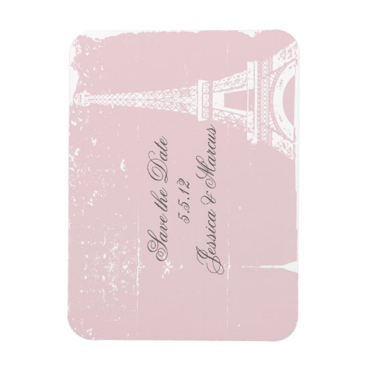 Rosa Eiffelturm Save the Date Hochzeitsmagnete Magnet (Vertikal)