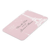 Rosa Eiffelturm Save the Date Hochzeitsmagnete Magnet (Linke Seite)