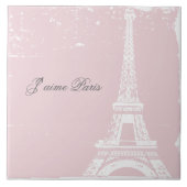 Rosa Eiffelturm Tile & Trivet Fliese (Vorderseite)