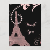 Rosa eiffelturm Vintage paris danke