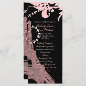 Rosa eiffelturm Vintage Paris Hochzeitsprogramme Programm (Vorne/Hinten)
