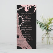 Rosa eiffelturm Vintage Paris Hochzeitsprogramme Programm (Stehend Vorderseite)