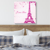 Rosa Eiffelturm Wrapped Canvas Art Leinwanddruck (Insitu (Schlafzimmer))