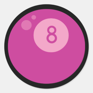 Rosa Eightball Runder Aufkleber