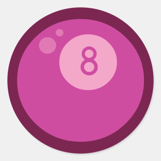 Rosa Eightball Runder Aufkleber (Vorderseite)