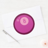 Rosa Eightball Runder Aufkleber (Umschlag)