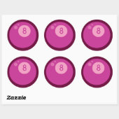 Rosa Eightball Runder Aufkleber (Blatt)