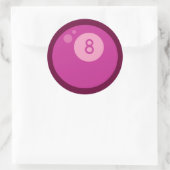 Rosa Eightball Runder Aufkleber (Tasche)