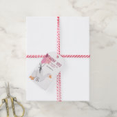 Rosa Ein Albernes Gänse 1. Geburtstag Gastgeschenk Geschenkanhänger (Mit Garn)