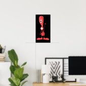 Rosa Ein-Mit Augen Zyklop Niedlich Monster-Waving Poster (Heimbüro)
