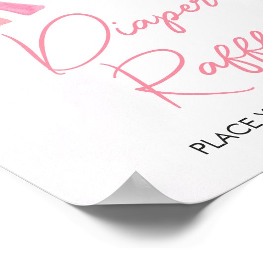 Rosa ein wenig Ray von Sonnenschein Windel Raffle Poster (Ecke)