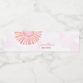 Rosa ein wenig Sonnenschein Wasserflaschenetikett (Einzelnes Label)