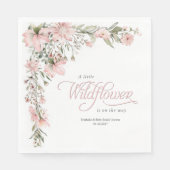 Rosa ein wenig Wildblume Thema Elegantes Mädchen Serviette (Vorderseite)