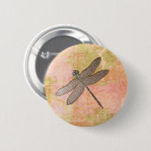 Rosa Eindrücke Dragonfly Button (Vorne & Hinten)