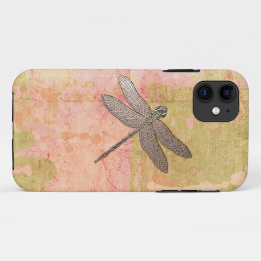 Rosa Eindrücke Dragonfly Case-Mate iPhone Hülle (Rückseite (Horizontal))