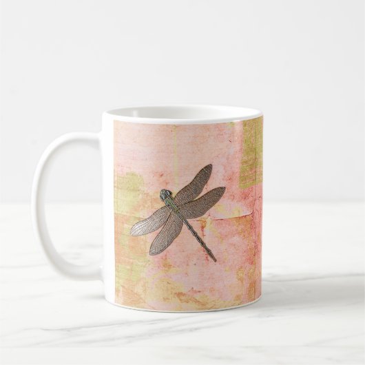 Rosa Eindrücke Dragonfly Kaffeetasse (Links)
