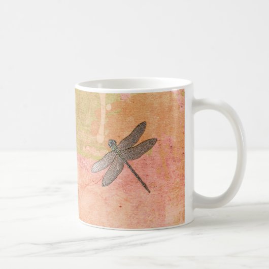 Rosa Eindrücke Dragonfly Kaffeetasse (Rechts)