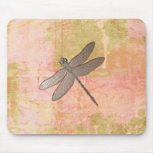Rosa Eindrücke Dragonfly Mousepad (Vorne)