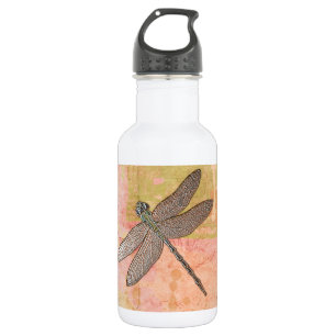 Rosa Eindrücke Dragonfly Trinkflasche