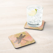 Rosa Eindrücke Dragonfly Untersetzer (Rechte Seite)