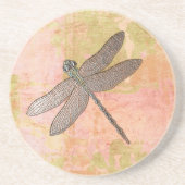 Rosa Eindrücke Dragonfly Untersetzer (Vorne)