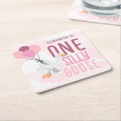 Rosa Eine Alberne Gans 1. Geburtstag Rechteckiger Pappuntersetzer (angewinkelt)