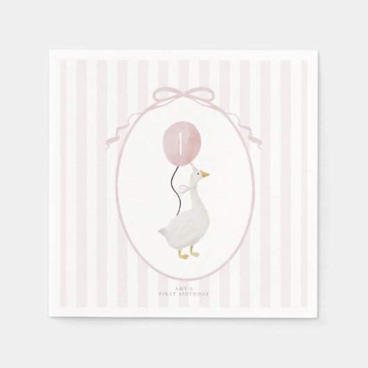 Rosa Eine Alberne Gänse Napkins Serviette (Vorderseite)