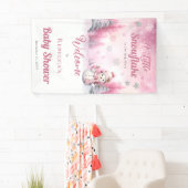 Rosa eine kleine Schneeflocke | Snow Girl Baby Dus Banner (Insitu)