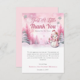 Rosa eine kleine Schneeflocke | Snow Girl Baby Dus Dankeskarte