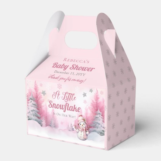 Rosa eine kleine Schneeflocke | Snow Girl Baby Dus Geschenkschachtel (Vorderseite)