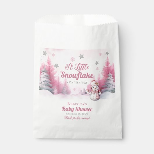 Rosa eine kleine Schneeflocke | Snow Girl Baby Dus Geschenktütchen (Vorderseite)